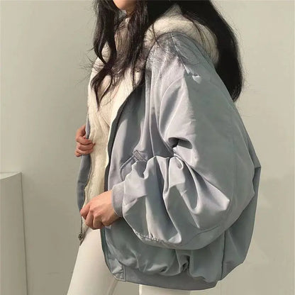 Lamb Fur Jacket Women's Autumn Winter Thickened Double-Sided Wear Cotton Coat Winter New Style Cotton Padded Hat Thick Cotton...