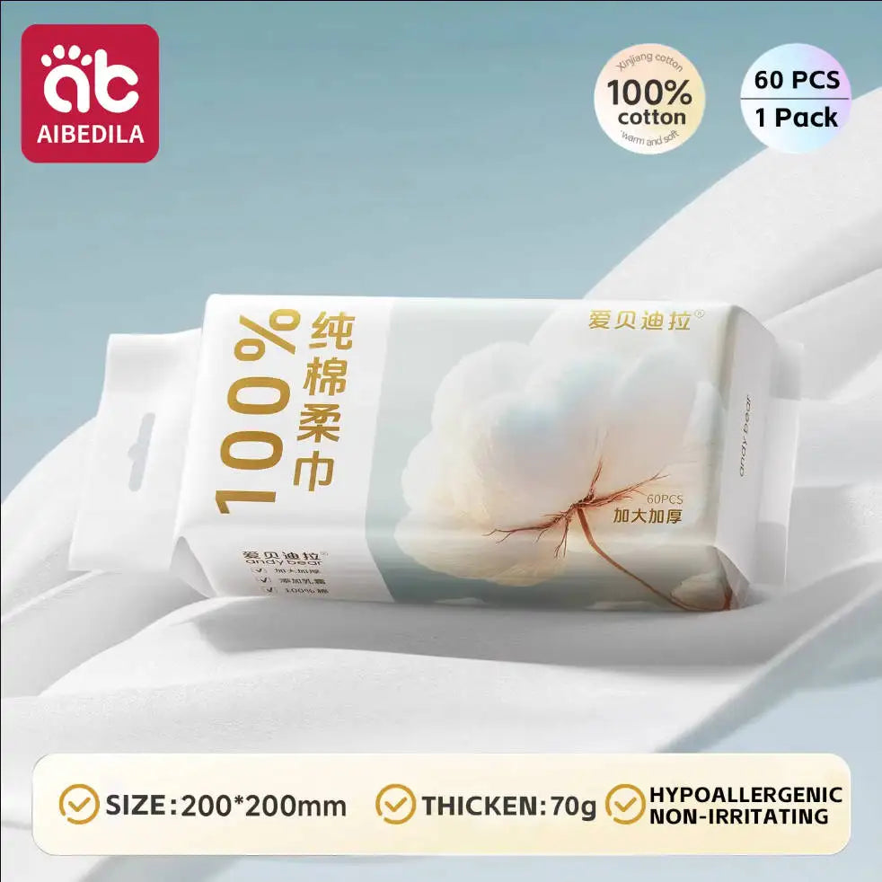 Toallitas secas de algodón para bebé recién nacido, hipoalergénicas sin perfume, cuidado limpio 3 en 1, protege la piel gruesa y sensible, toallas faciales para bebés