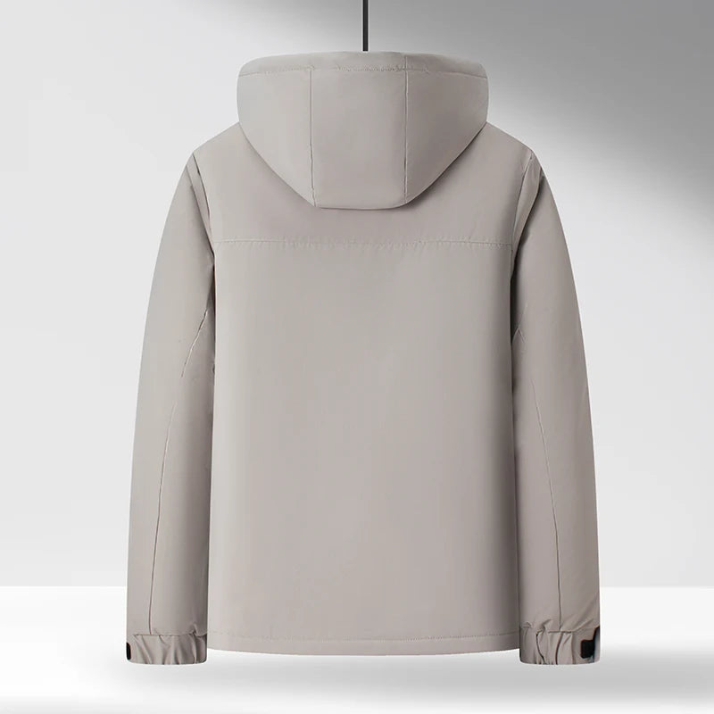 Chaqueta de algodón de mezcla de lana verde fluorescente de invierno 2025 para hombre - Chaqueta acolchada de algodón verde fluorescente (negro/rojo/caqui)