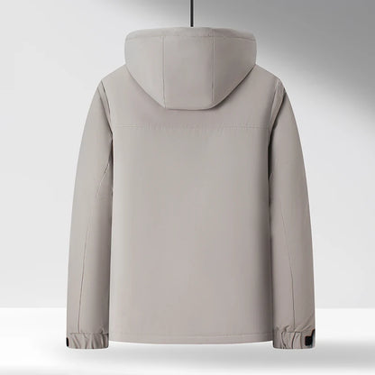 Chaqueta de algodón de mezcla de lana verde fluorescente de invierno 2025 para hombre - Chaqueta acolchada de algodón verde fluorescente (negro/rojo/caqui)