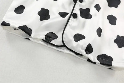Conjuntos de pijamas para niños y niñas, camiseta de manga corta de vaca de dibujos animados, Tops con pantalones, ropa de dormir para bebés pequeños, Pijamas