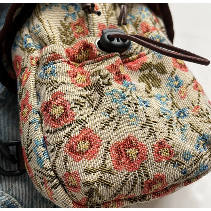 Bolso cruzado de moda para niñas y mujeres, bolso de teléfono de estilo chino, bolsillo en el pecho con estampado étnico, bolso de tela pequeño de un hombro, nuevo