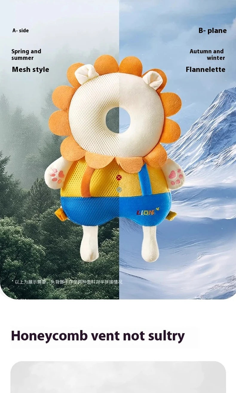 Andadores para bebés, cojín de protección para la cabeza, almohadilla de felpa de animales, correas ajustables, almohadilla protectora para bebés, regalo de ducha para niños pequeños