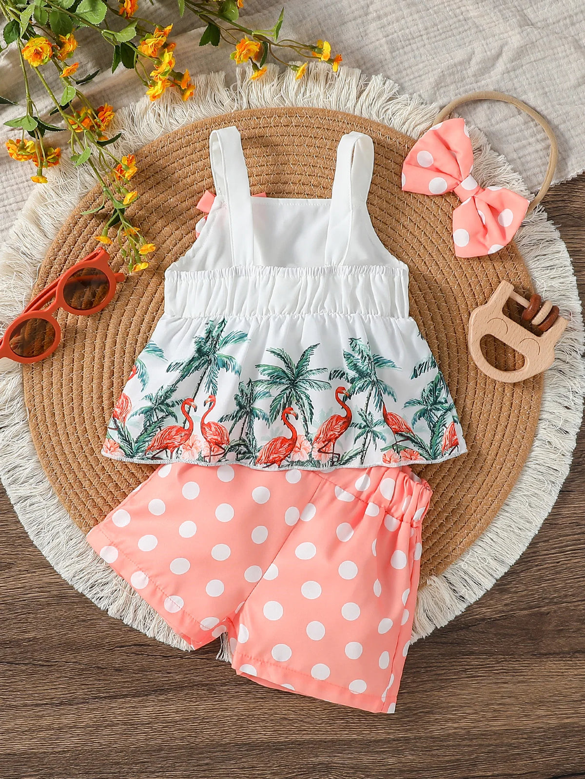 NOVEDAD DE VERANO 2025, Top con tirantes y estampado de helado para niña con pantalones cortos de lunares, conjunto informal de dos piezas para vacaciones