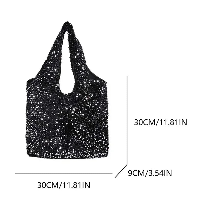 Bolso Tote para Mujer, Bolso de Hombro con Lentejuelas, Bolso Hobo Moderno, Bolso para Llevar Bajo el Brazo, para el Trabajo, Viajes y Compras