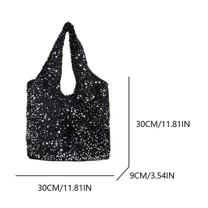 Bolso Tote para Mujer, Bolso de Hombro con Lentejuelas, Bolso Hobo Moderno, Bolso para Llevar Bajo el Brazo, para el Trabajo, Viajes y Compras