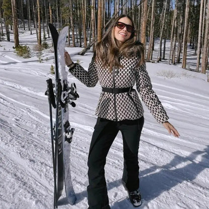 Fashionable Printed Warm Cotton Jacket Women's Winter Clothing Long Sleeve  Color Design Stylish And Comfortable