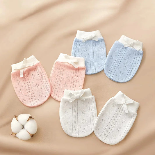 Guantes a prueba de arañazos para bebés, guantes protectores de algodón puro transpirables para recién nacidos de 0 a 6 M, artículos esenciales para bebés, imprescindibles para niños y niñas