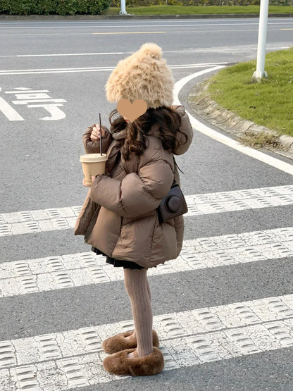 Ropa de invierno para niños versión coreana, Chaqueta de algodón de plumón medio a largo para niños, Chaqueta de algodón gruesa para bebés