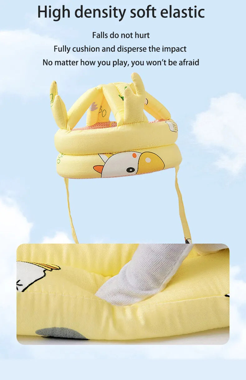 Casco de seguridad para bebés, protección para la cabeza, almohadilla anticaídas ajustable para niños pequeños, gorra anticaídas para aprender a caminar, cadena antipérdida