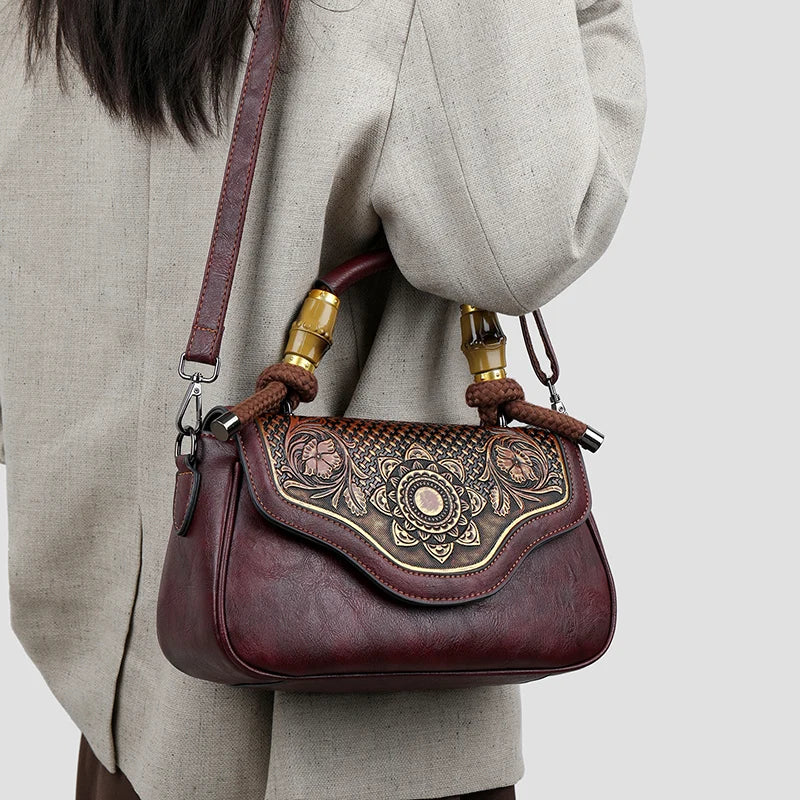 Bolso de hombro Retro para mujer, bandolera Diagonal con estampado 3D de alta calidad, clásico, para oficina, no demasiado grande o demasiado pequeño, de lujo