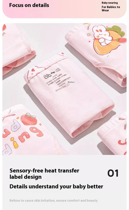 4 unids/lote de ropa interior para niñas, bragas bonitas de dibujos animados para niñas, calzoncillos transpirables de algodón para niños pequeños de 1 a 14 años