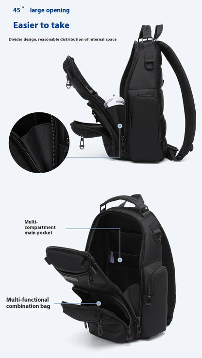 Bolso de pecho OZUKO, elegante bolso cruzado multifuncional, bolso cruzado de viaje ligero e impermeable para hombre