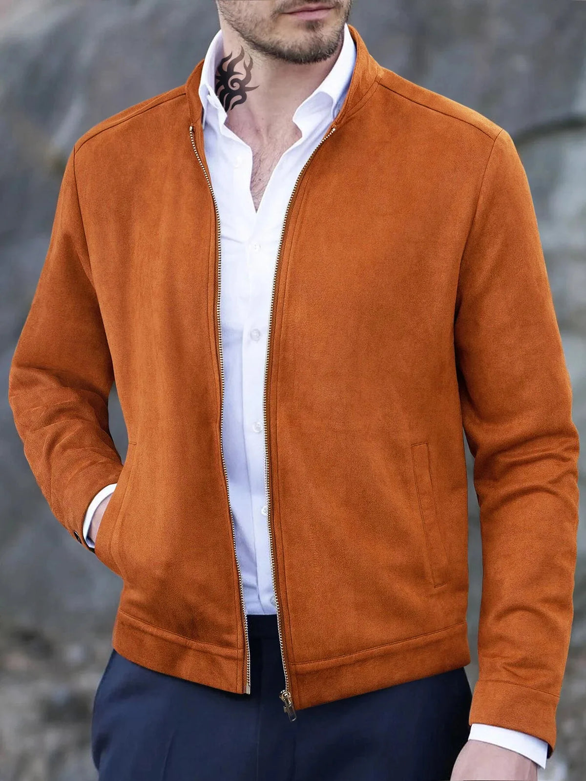 Autumn Winter Slim Fit Stand Collar Jackets Men Business Casual Zipper Solid Outwear Male Fashion Office Jacket Coat Cardigan