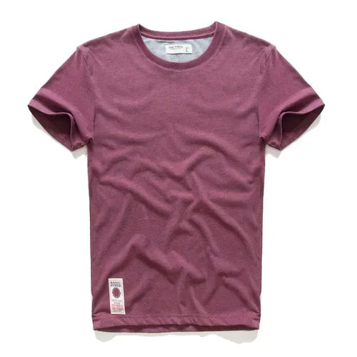 Men's Solid T-shirt Cotton t shirt Men Causal O-neck Basic Tshirt Male High Quality Classical Tops