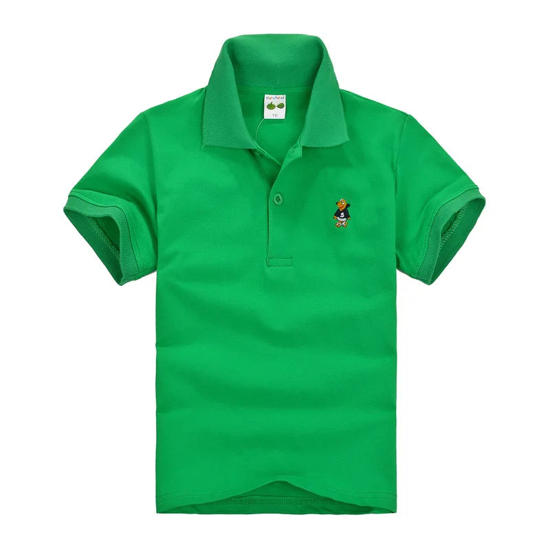 Nueva Camiseta Polo para Niños, Camisetas Polo Sólidas para Niños, Moda Coreana, Ropa de Diseñador para Niños, Uniforme Escolar de 2 a 14 Años