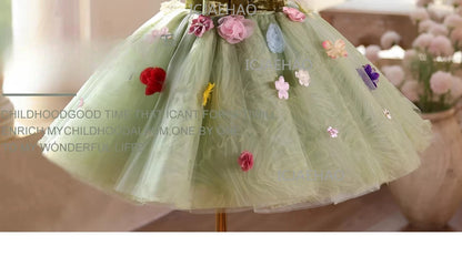 Vestido de Princesa para Niñas, Disfraz para Cumpleaños, Actuaciones de Piano, Presentaciones, Fiestas y Celebraciones