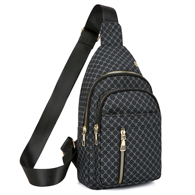 Bolso de pecho de cuero PU ligero con múltiples bolsillos para hombre, bolso cruzado informal Unisex, adecuado para desplazamientos diarios, bolso de hombro
