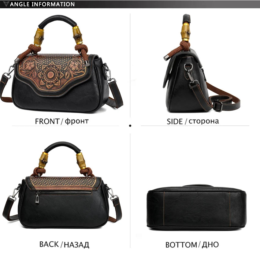 Bolso de hombro Retro para mujer, bandolera Diagonal con estampado 3D de alta calidad, clásico, para oficina, no demasiado grande o demasiado pequeño, de lujo