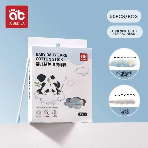Hisopos de algodón para bebés con doble punta, para limpieza de oídos y nariz, multifuncionales, de bambú, para maquillaje y limpieza de bebés y niños