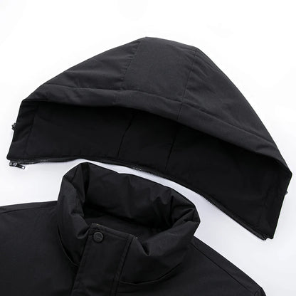 Chaqueta de algodón de mezcla de lana verde fluorescente de invierno 2025 para hombre - Chaqueta acolchada de algodón verde fluorescente (negro/rojo/caqui)