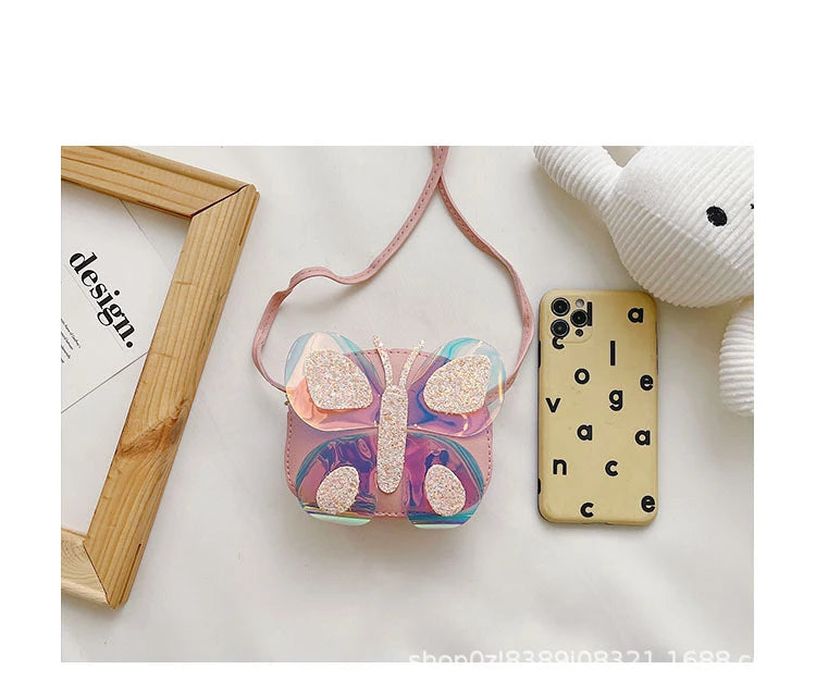 Bolso de mensajero con diseño de mariposa para niños, bolsos de hombro para niñas, monedero de moda, bolso cruzado, regalos para niños, nuevo
