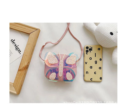 Bolso de mensajero con diseño de mariposa para niños, bolsos de hombro para niñas, monedero de moda, bolso cruzado, regalos para niños, nuevo