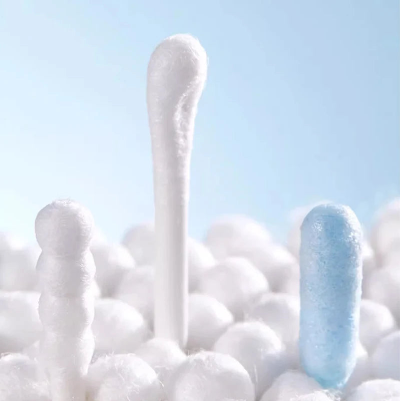 Hisopos de algodón para bebés con doble punta, para limpieza de oídos y nariz, multifuncionales, de bambú, para maquillaje y limpieza de bebés y niños