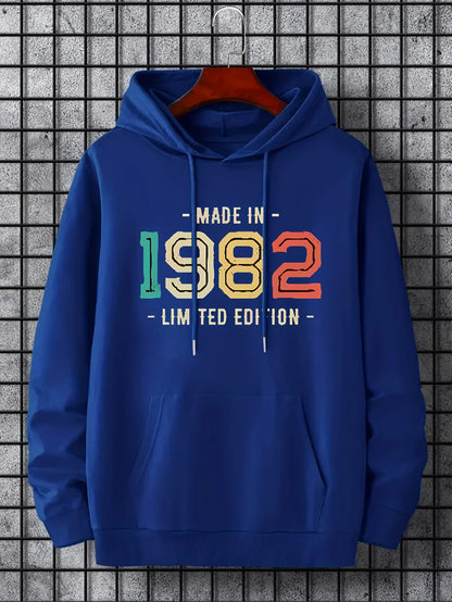 Sudaderas con Capucha para Hombre y Mujer, Estampado con la Letra 1982, Cómodas y Modernas, Ideales para Invierno y Otoño