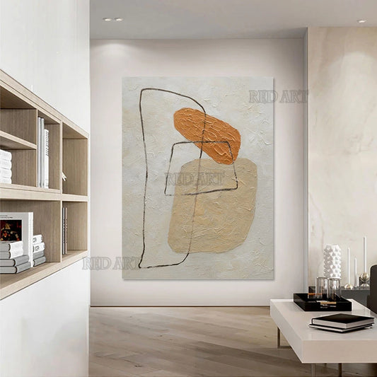 Murales sin marco, arte en lienzo, pintura acrílica abstracta pintada a mano, imagen, arte de pared, obra de arte de estilo nórdico para regalo de Navidad