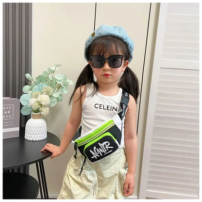 Mini riñonera Oxford con letras bonitas para niños y niñas, paquete divertido de plátano, bolso de hombro cruzado, bolsos con cinturón de pecho, nuevo