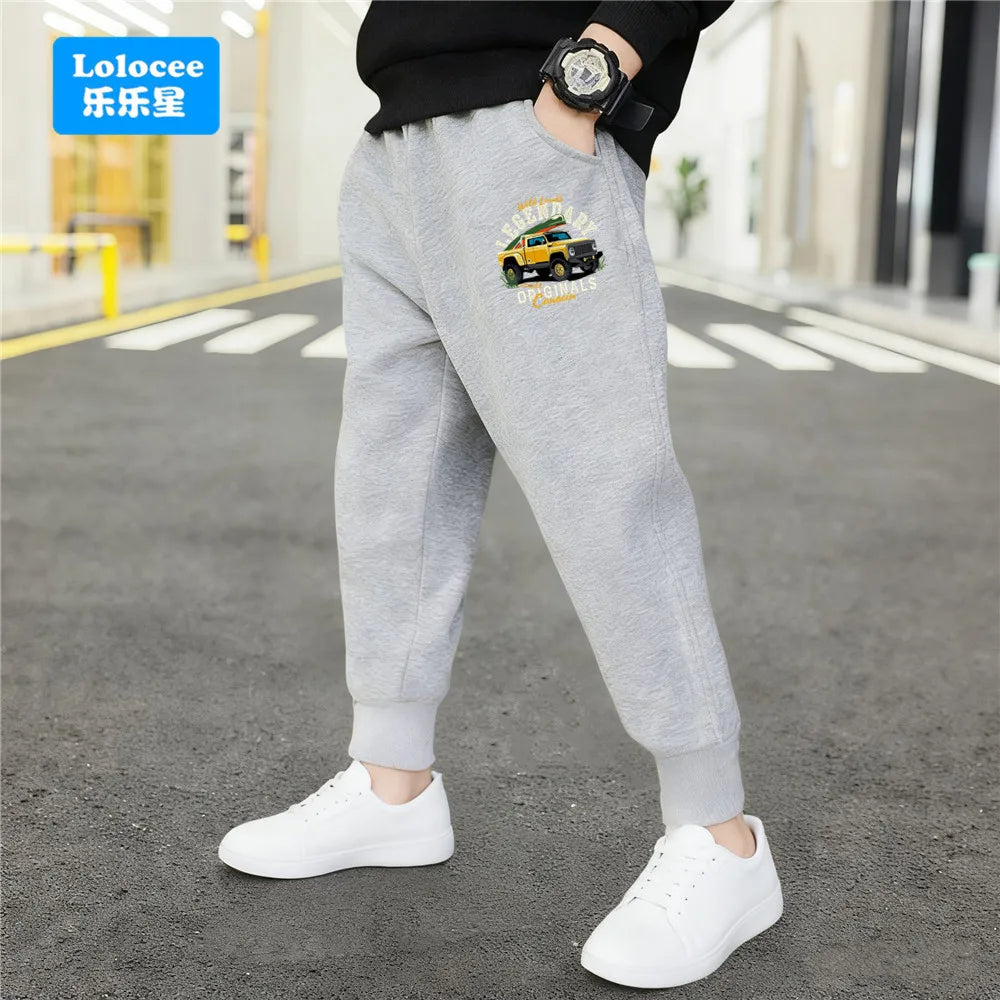 Pantalones Deportivos de Algodón para Niños, con Estampado de Letras de Nueva York Brooklyn, Puños Elásticos, Holgados, para la Escuela, Uso Diario, Color Negro y Gris