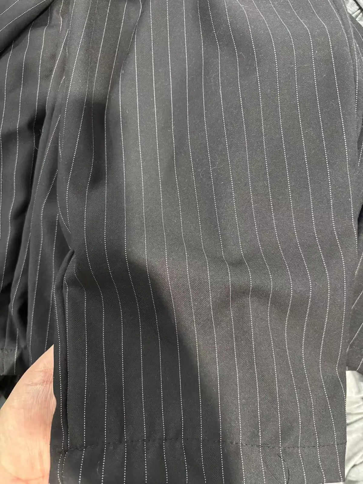 Conjunto de chaqueta y pantalones a rayas negras de manga larga para niños pequeños, primavera y otoño, informal, coreano, para niños guapos