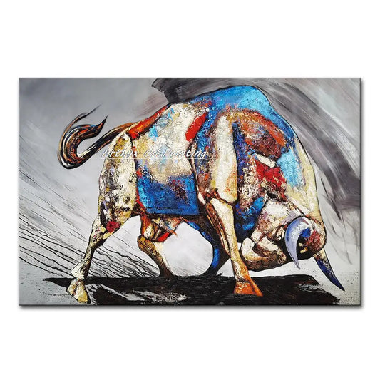 Arthyx,Hand Painted Abstract Animal Giraffe Oil Painting On Canvas,Handmade Pop Art Poster,Wall Picture For Kids Room Home Decor