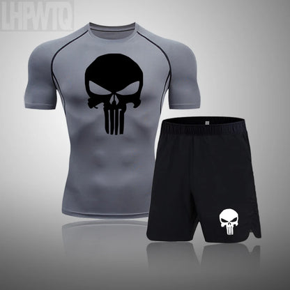 Camiseta deportiva de compresión para hombre, camiseta de entrenamiento físico de secado rápido MMA, ropa deportiva masculina para correr y correr