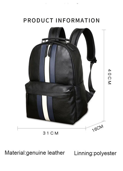 2024 nuevo diseño de moda para hombres, mochila marrón de cuero genuino para ordenador portátil, mochila escolar, bolsa de día para niños, bolsas de viaje grandes para hombres