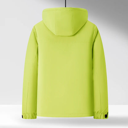 Chaqueta de algodón de mezcla de lana verde fluorescente de invierno 2025 para hombre - Chaqueta acolchada de algodón verde fluorescente (negro/rojo/caqui)