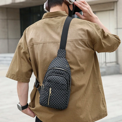 Bolso de pecho de cuero PU ligero con múltiples bolsillos para hombre, bolso cruzado informal Unisex, adecuado para desplazamientos diarios, bolso de hombro