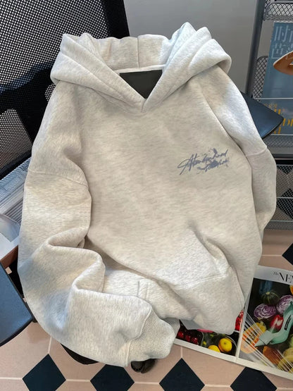 Sudadera con Capucha para Hombre, Estampado Vintage de Rosas, Estilo Urbano Oversize, Gráfico de Letras Cursivas, Sudadera Casual para Otoño e Invierno