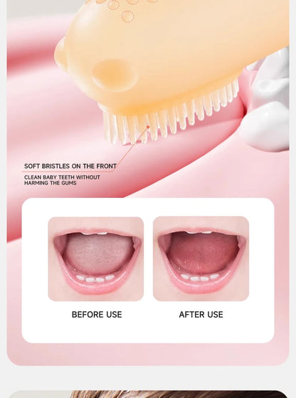 Cepillo de dientes suave para bebé, sin BPA, de silicona, para limpieza de dientes infantiles, de grado alimenticio, cuidado de la salud bucal del bebé