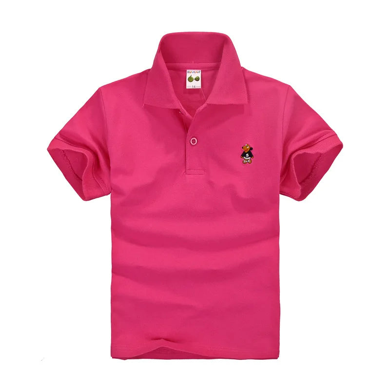 Nueva Camiseta Polo para Niños, Camisetas Polo Sólidas para Niños, Moda Coreana, Ropa de Diseñador para Niños, Uniforme Escolar de 2 a 14 Años