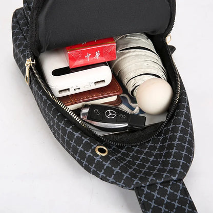 Bolso de pecho de cuero PU ligero con múltiples bolsillos para hombre, bolso cruzado informal Unisex, adecuado para desplazamientos diarios, bolso de hombro