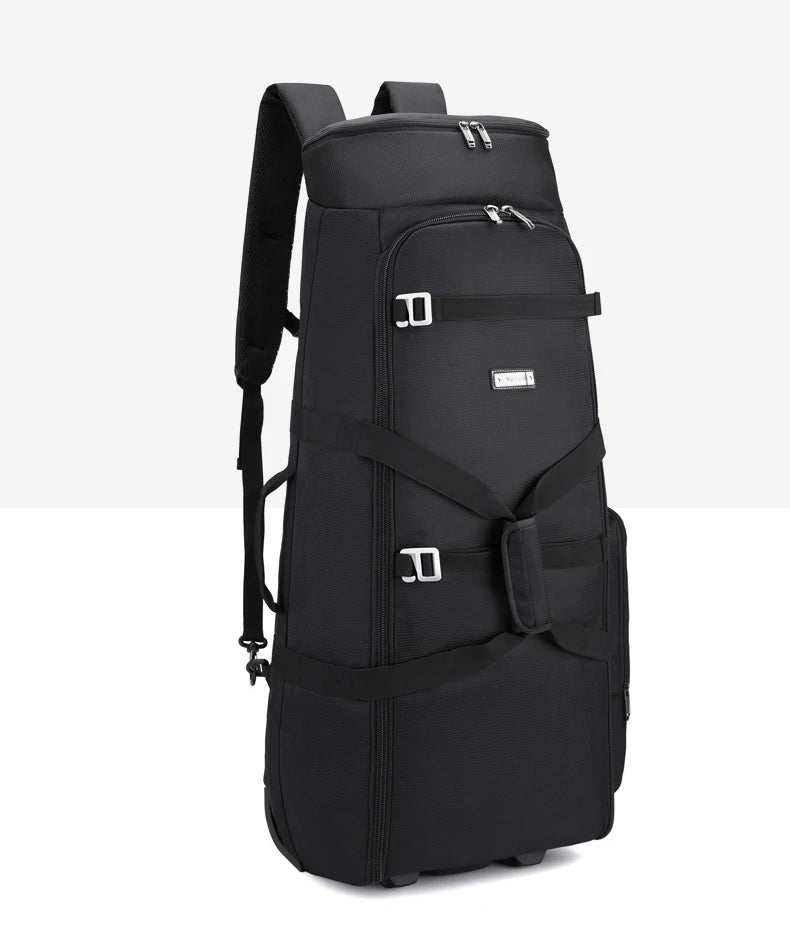 Bolsa de viaje plegable con ruedas para senderismo, Golf, aviación, bolsas de lona para acampar al aire libre, equipaje de coche, bolso móvil, mochila de entrenamiento grande