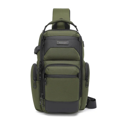 Bolso de pecho OZUKO, elegante bolso cruzado multifuncional, bolso cruzado de viaje ligero e impermeable para hombre