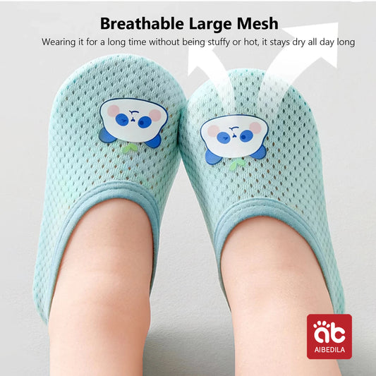 AIBEDILA-Calcetines antideslizantes para niños, medias finas para deporte acuático, playa, natación, Yoga, baile, zapatillas de interior y exterior