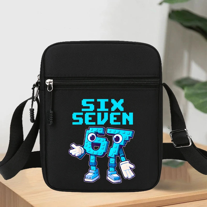 67 seis siete bolsos de hombro robalo un Brainrot personaje de dibujos animados impreso bolsos cruzados niños bolso bolsa de almacenamiento regalos de navidad