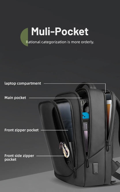 HK-Bolso para ordenador portátil de diseño para hombre, mochilas escolares impermeables para niños universitarios, mochila de viaje deportiva de negocios para hombre con carga USB