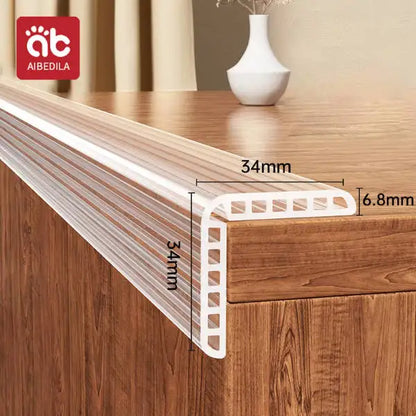AIBEDILA Protector de Esquinas para Bebés, Tira de Protección Transparente de PVC Grueso, Protector de Seguridad para Mesas y Cajones, Anti-Colisión