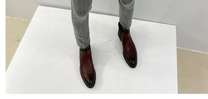 Pantalones de traje a rayas para hombre, pantalón de vestir Social para oficina de negocios, informal, ajustado, para boda, 2022