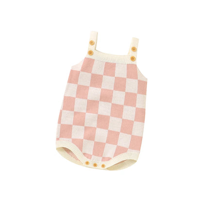 Body infantil, ropa de 0 a 18m con patrón a cuadros para recién nacidos, niños y niñas, mono informal sin mangas, mono, trajes para niños pequeños de una pieza